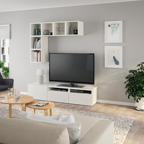 BESTÅ/EKET - cabinet combination for TV, white | IKEA Taiwan Online - PE784743_S4