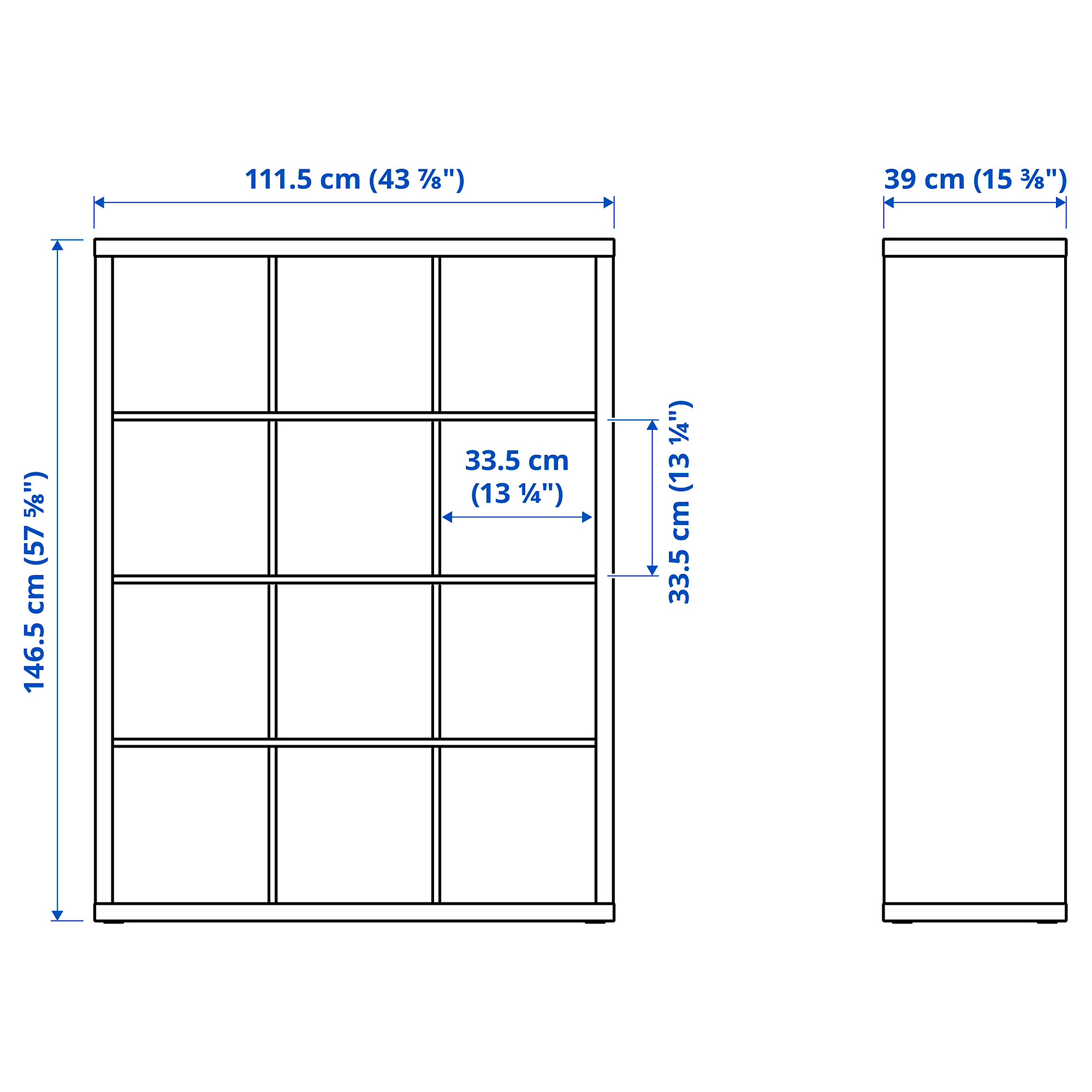 KALLAX shelving unit with 6 inserts