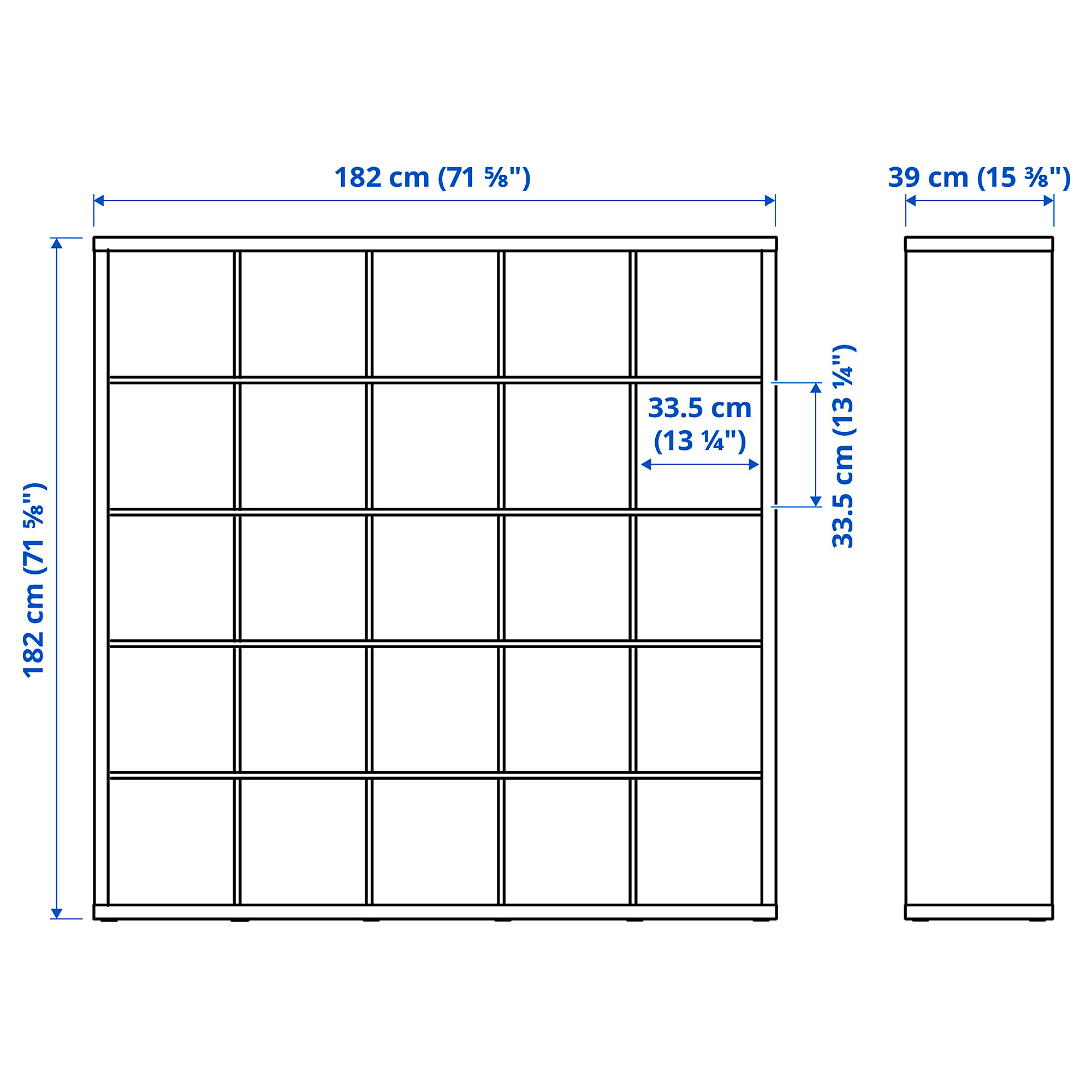 KALLAX shelving unit with 10 inserts