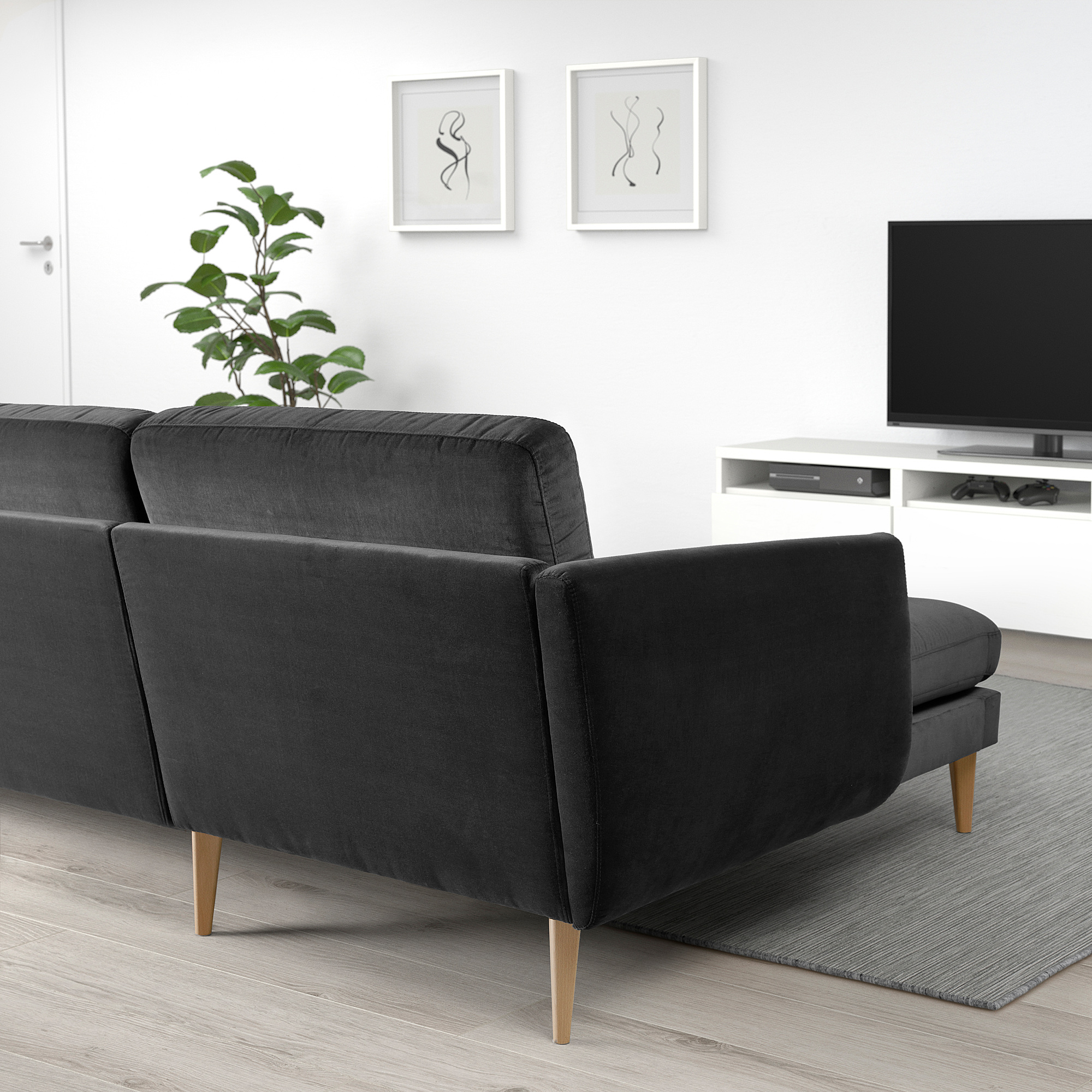 SMEDSTORP 4-seat sofa with chaise longue