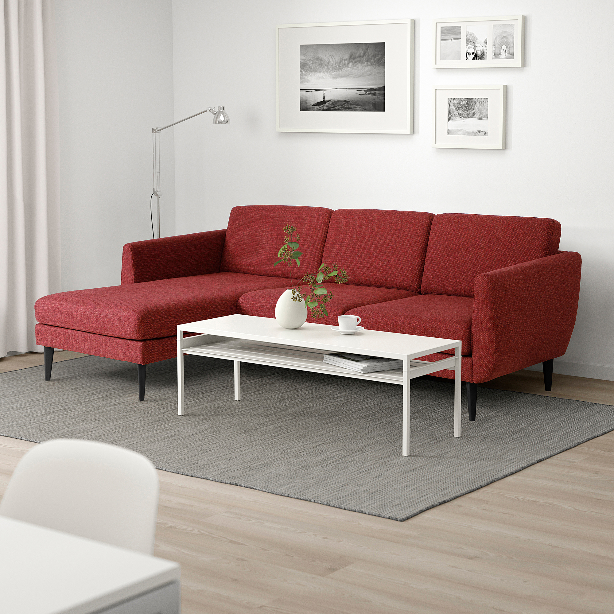 SMEDSTORP 3-seat sofa with chaise longue