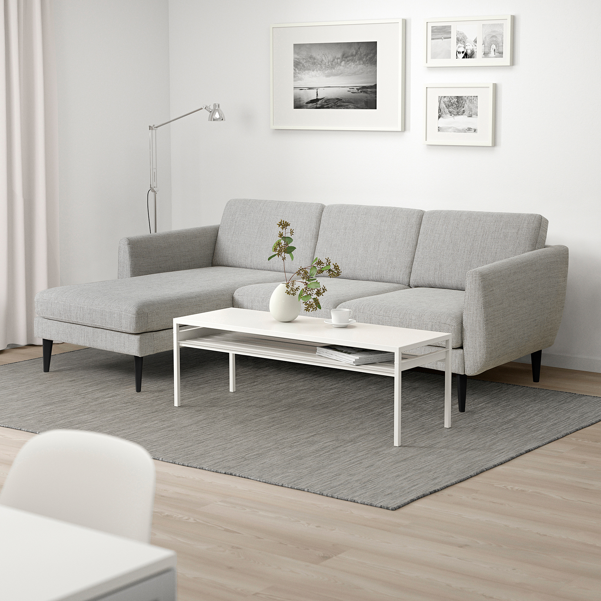 SMEDSTORP 3-seat sofa with chaise longue