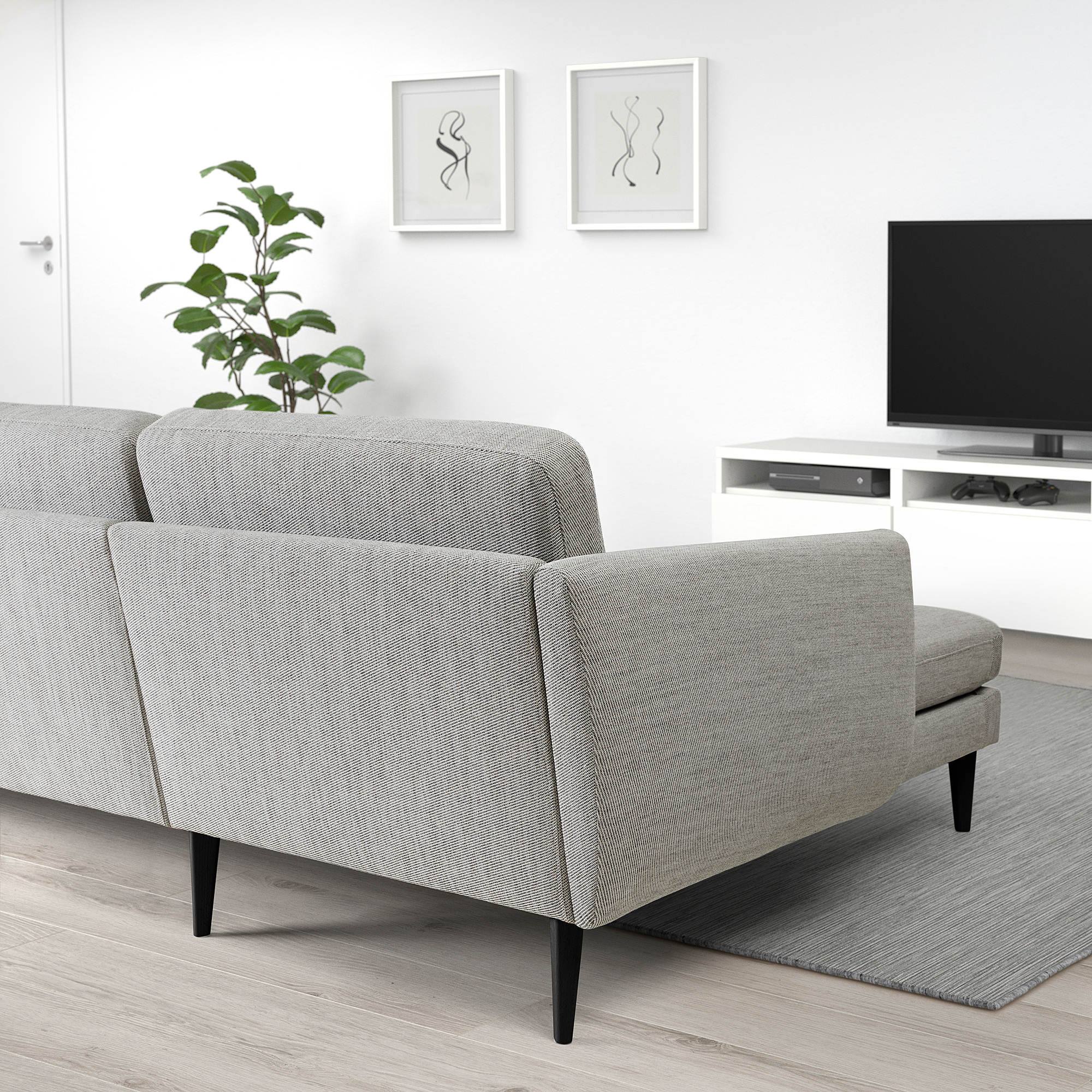 SMEDSTORP 3-seat sofa with chaise longue