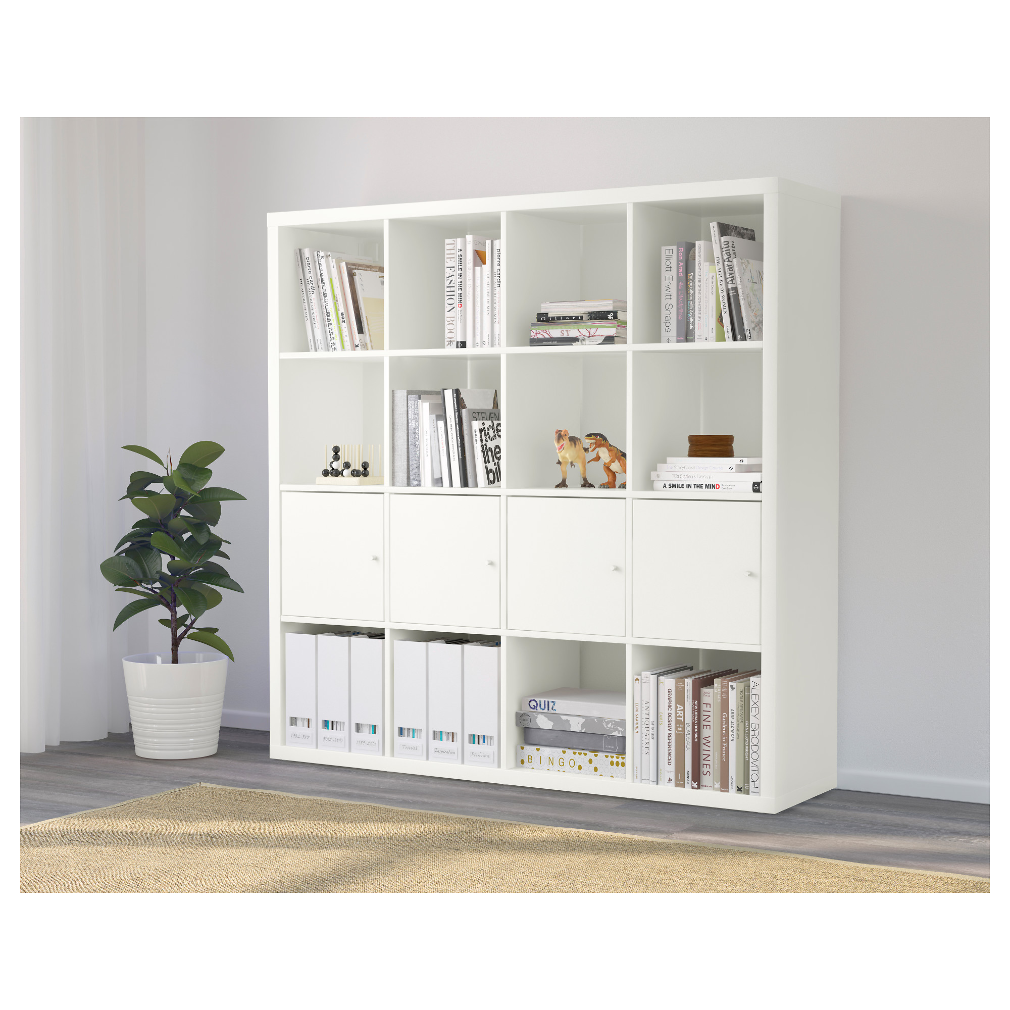 KALLAX shelving unit with 4 inserts