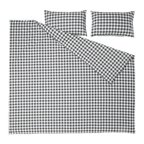 EKTANDVINGE duvet cover and 2 pillowcases