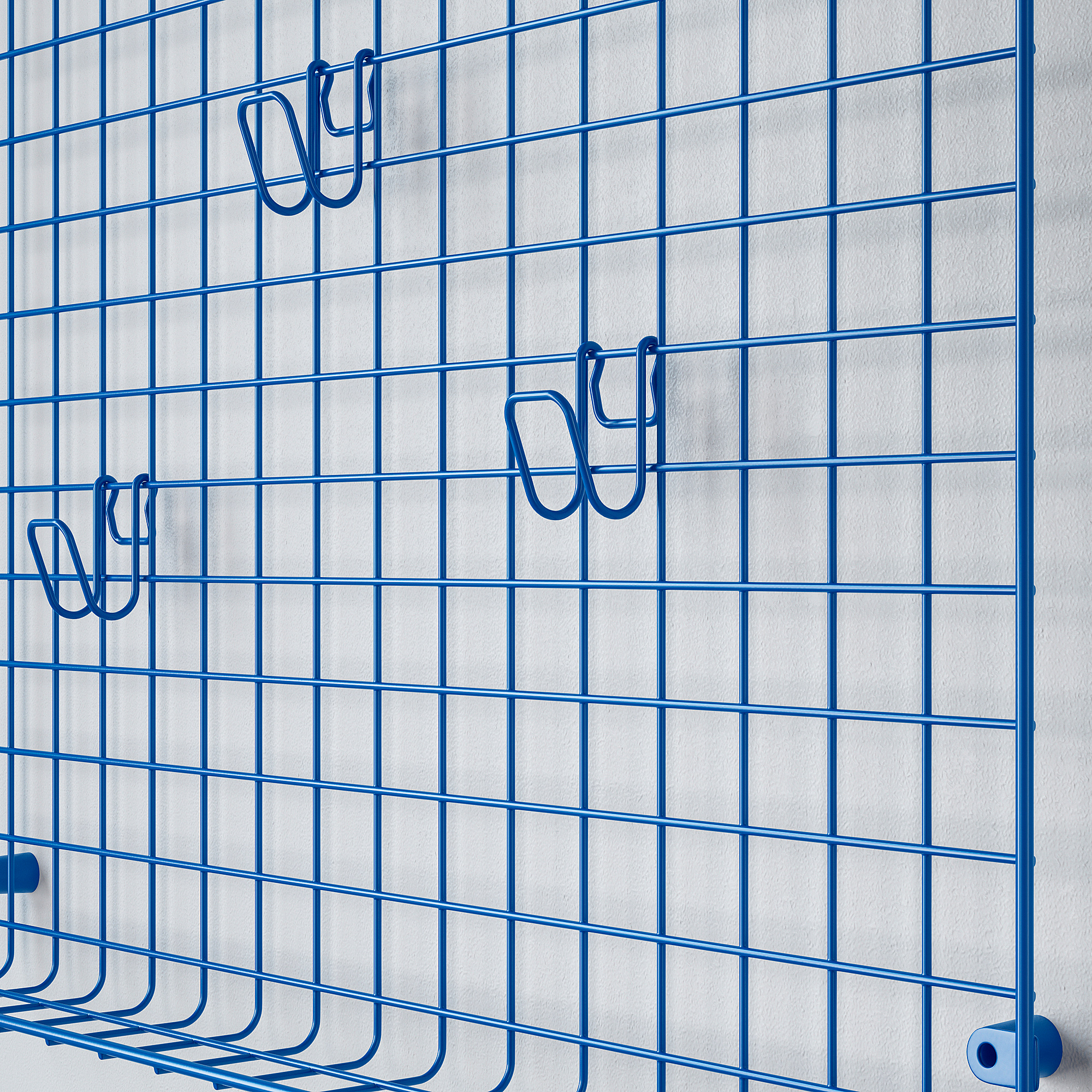 GREJIG wall grid with rail