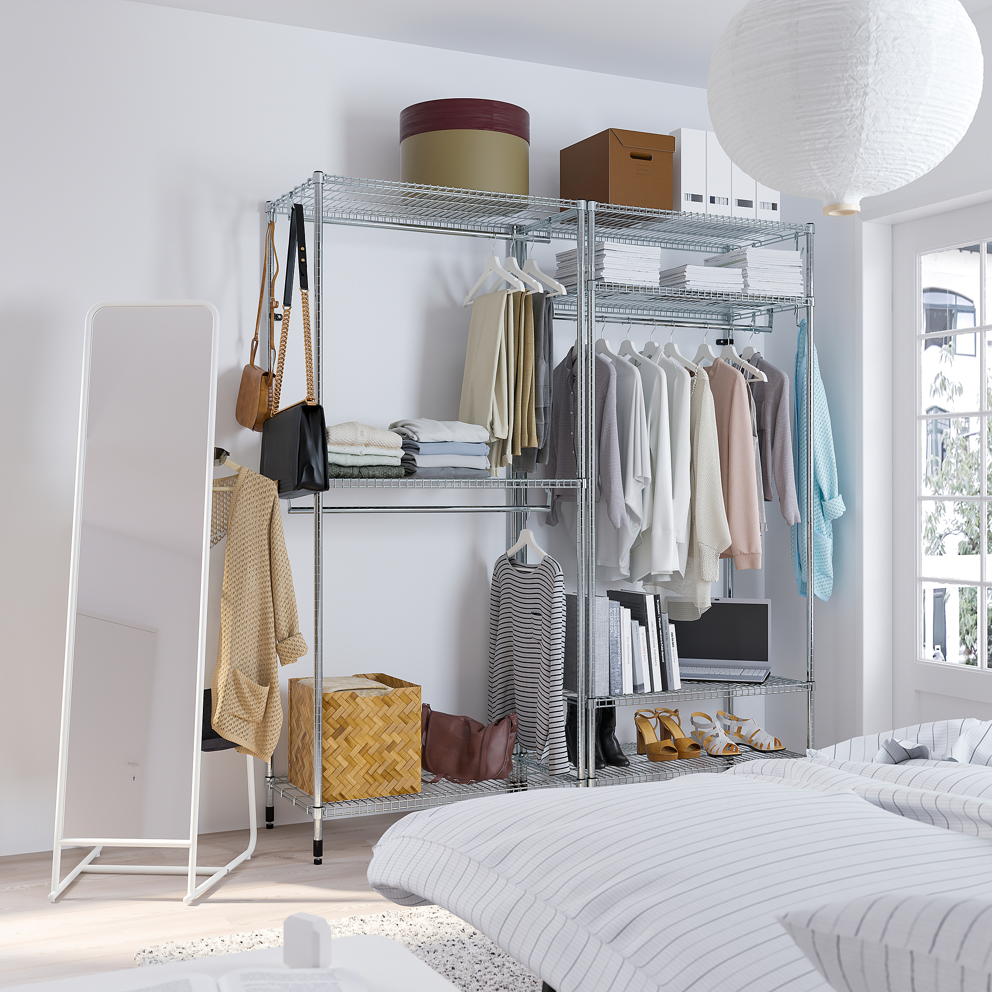 OMAR shelving unit with clothes rail