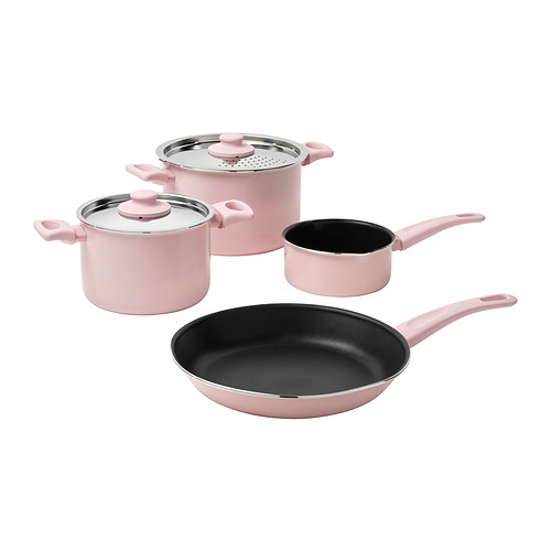 HEMLAGAD - 鍋具 6件組, 淺粉紅色 | IKEA 線上購物 - PE842357_S4