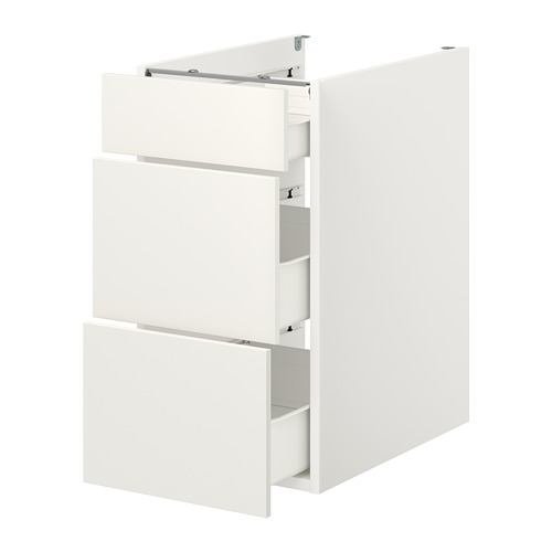 ENHET - 底櫃附3抽屜, 白色, 40x62x75 公分 | IKEA 線上購物 - PE773146_S4
