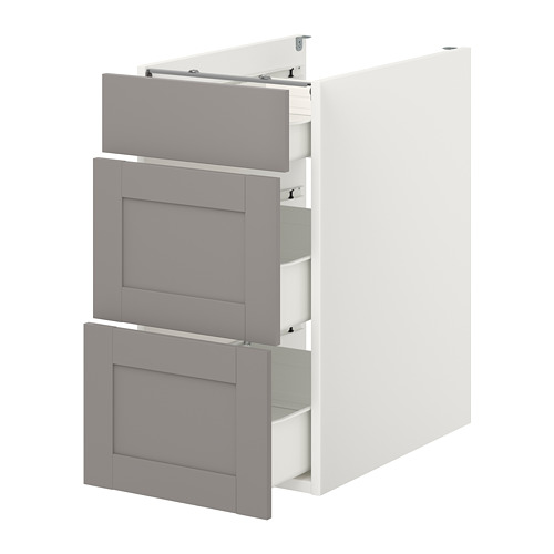 ENHET - 底櫃附3抽屜, 白色/灰色 框架, 40x62x75 公分 | IKEA 線上購物 - PE773147_S4