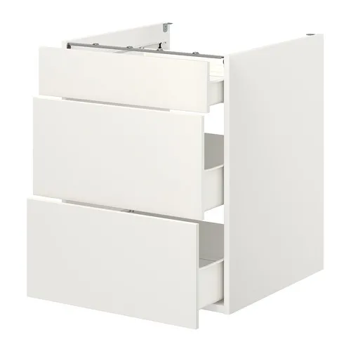 ENHET - 底櫃附3抽屜, 白色, 60x62x75 公分 | IKEA 線上購物 - PE773151_S4