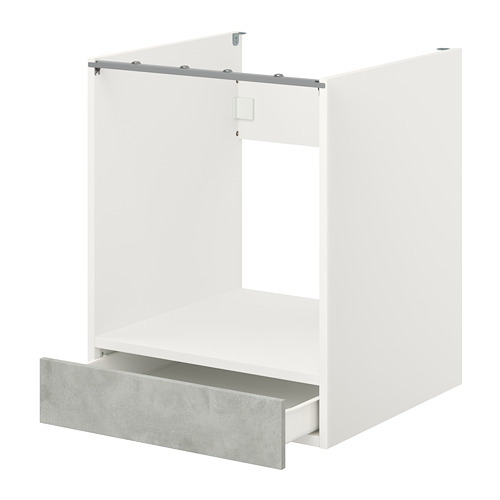 ENHET base for oven with drawer, white/concrete effect IKEA