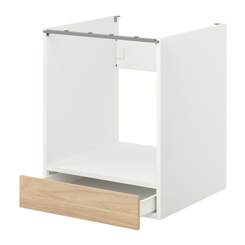 ENHET - base cabinet for oven with drawer, white/oak effect | IKEA Taiwan Online - PE773160_S4