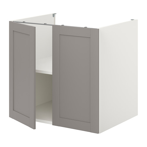 ENHET - 底櫃附層板/門板, 白色/灰色 框架, 80x62x75 公分 | IKEA 線上購物 - PE773171_S4