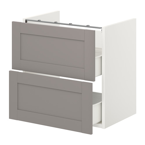 ENHET - 洗臉盆底櫃附2抽屜, 白色/灰色 框架 | IKEA 線上購物 - PE773190_S4