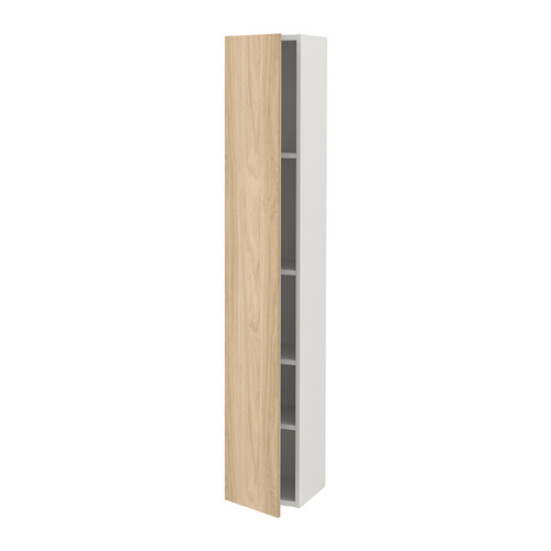 ENHET - hi cb w 4 shlvs/door, white/oak effect, 30x32x180 cm | IKEA Taiwan Online - PE773241_S4