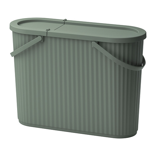 DAMMÄNG - bin with lid, grey-green, 48 l | IKEA Taiwan Online - PE912319_S4
