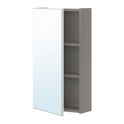 ENHET - mirror cabinet with 1 door, grey, 40x17x75 cm | IKEA Taiwan Online - PE773298_S4