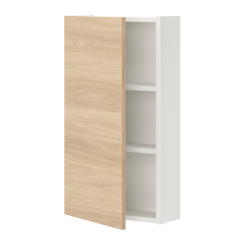 ENHET - wall cb w 2 shlvs/door, white/oak effect, 40x17x75 cm | IKEA Taiwan Online - PE773277_S4