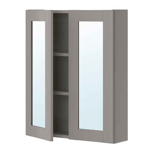 ENHET - mirror cabinet with 2 doors, grey/grey frame, 60x17x75 cm | IKEA Taiwan Online - PE773285_S4
