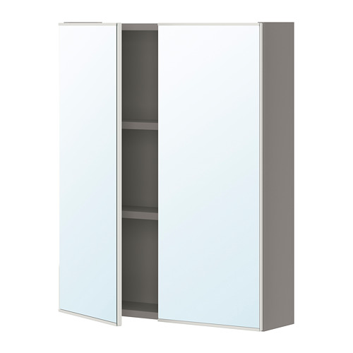 ENHET - mirror cabinet with 2 doors, grey, 60x17x75 cm | IKEA Taiwan Online - PE773286_S4
