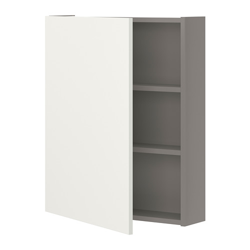 ENHET - wall cb w 2 shlvs/door, grey/white, 60x17x75 cm | IKEA Taiwan Online - PE773208_S4