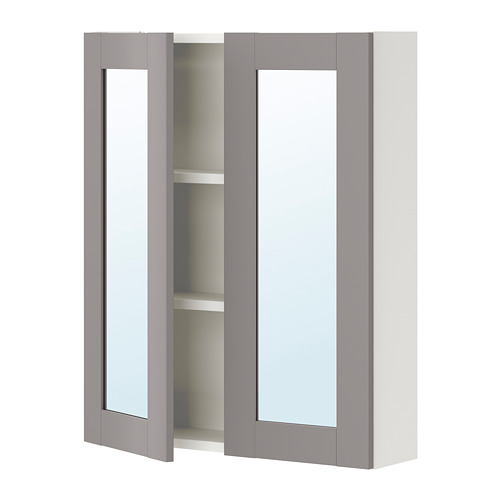 ENHET - mirror cabinet with 2 doors, white/grey frame, 60x17x75 cm | IKEA Taiwan Online - PE773290_S4