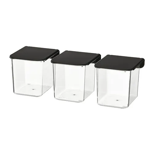 SKÅDIS - container with lid, transparent/black | IKEA Taiwan Online - PE912329_S4