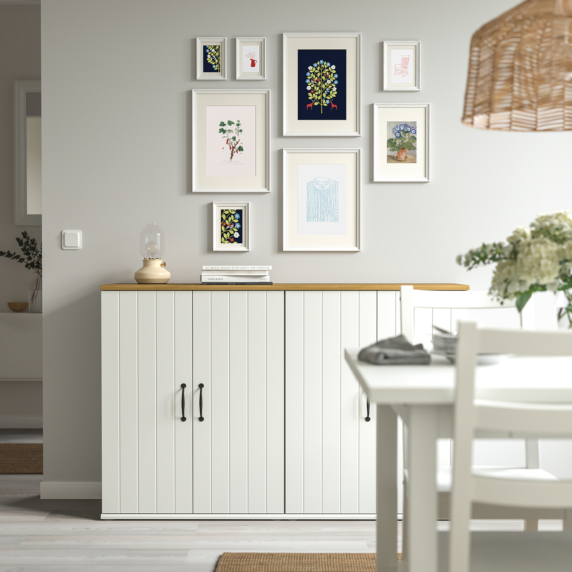 KNOPPÄNG frame with poster, set of 8
