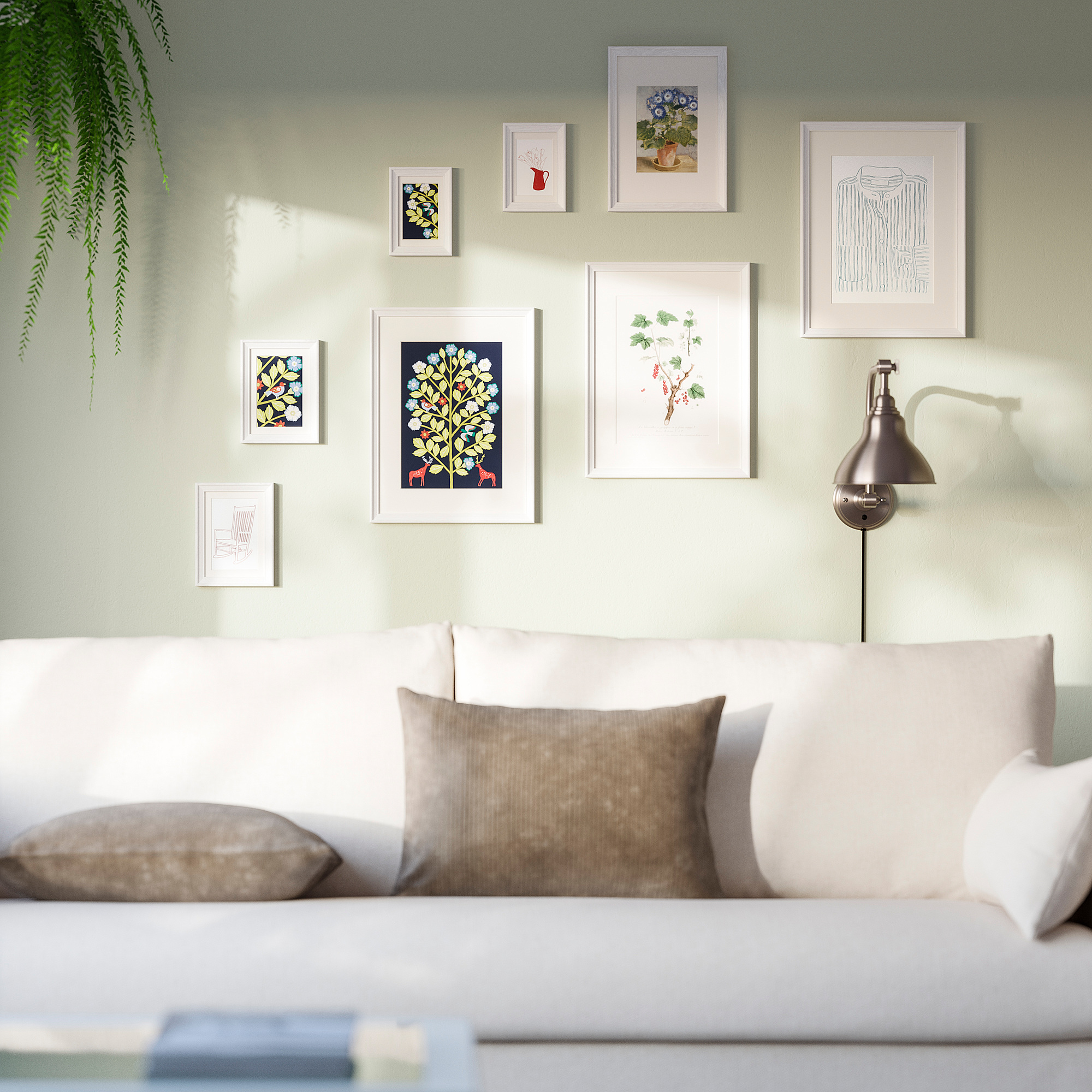 KNOPPÄNG frame with poster, set of 8