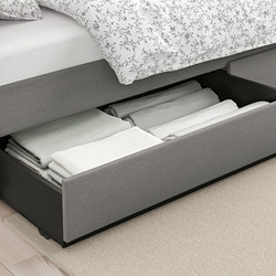 HAUGA - upholstered bed storage box, Lofallet beige | IKEA Taiwan Online - PE784966_S3