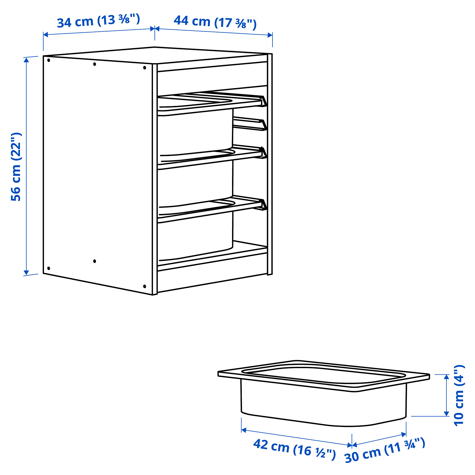 TROFAST storage combination with boxes