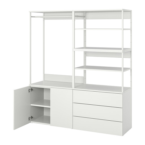 PLATSA wardrobe with 2 doors+3 drawers