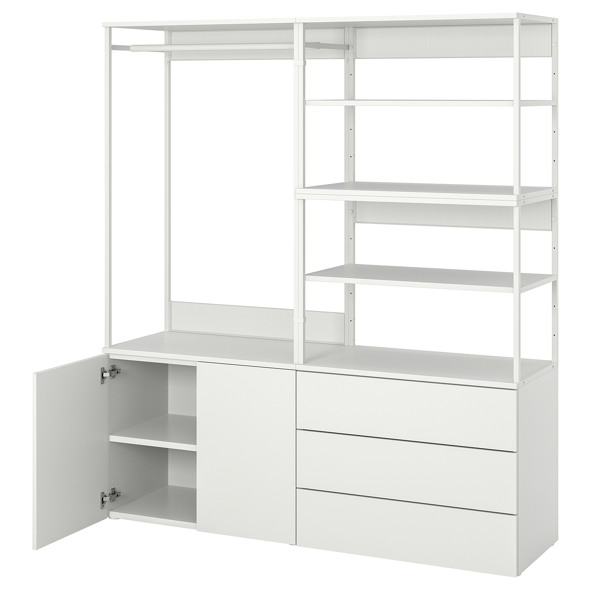 PLATSA wardrobe with 2 doors+3 drawers