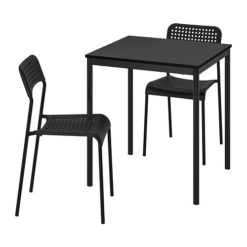 SANDSBERG/ADDE - 一桌二椅, 黑色/黑色, 67x67 公分 | IKEA 線上購物 - PE830391_S4