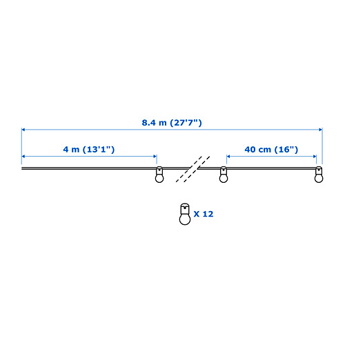 SVARTRÅ LED lighting chain with 12 lights