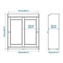 HAUGA - glass-door cabinet, white | IKEA Taiwan Online - PE783849_S3