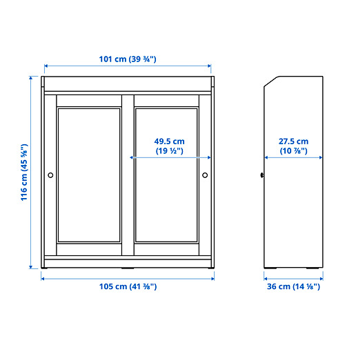 HAUGA - 玻璃門櫃, 白色 | IKEA 線上購物 - PE785312_S4