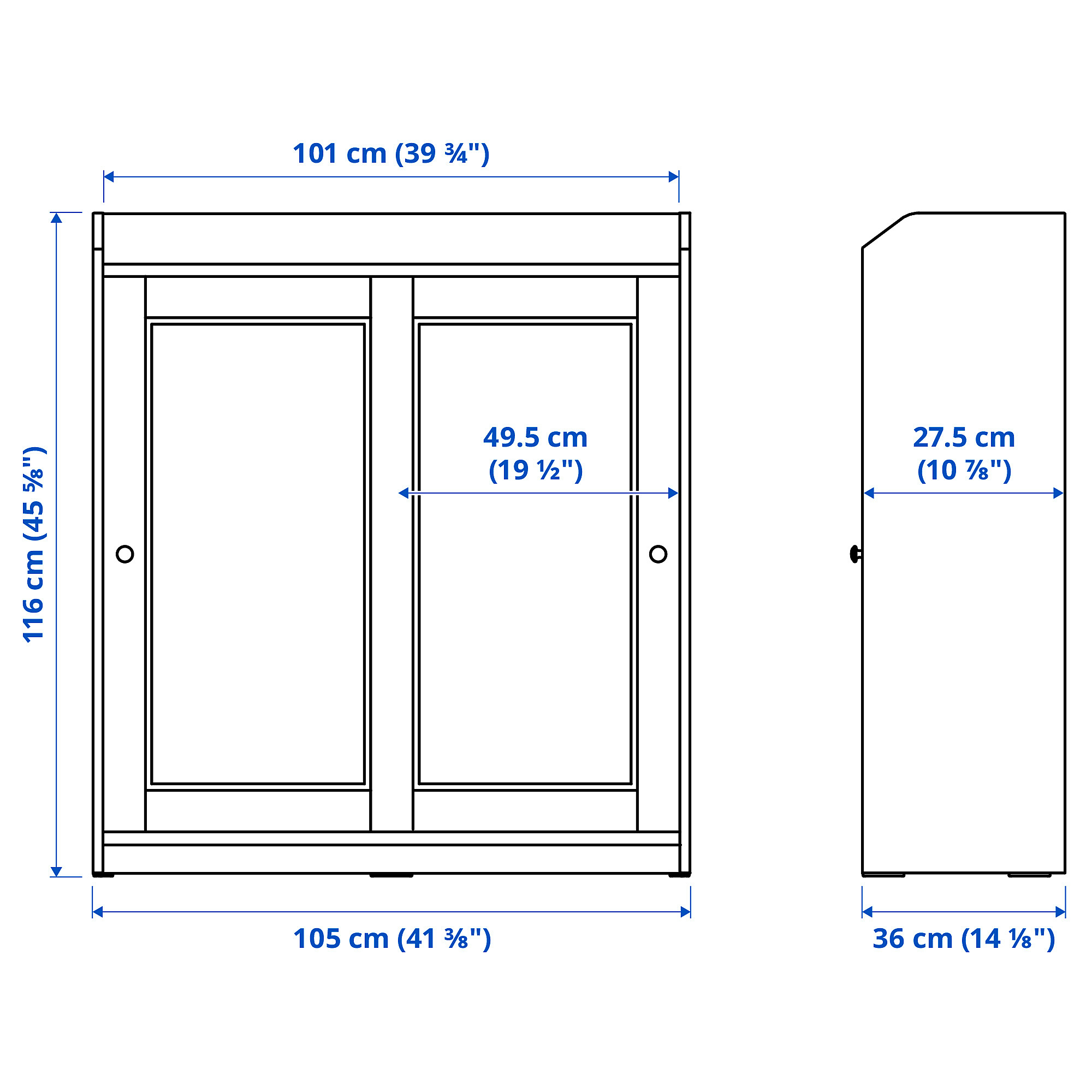 HAUGA glass-door cabinet