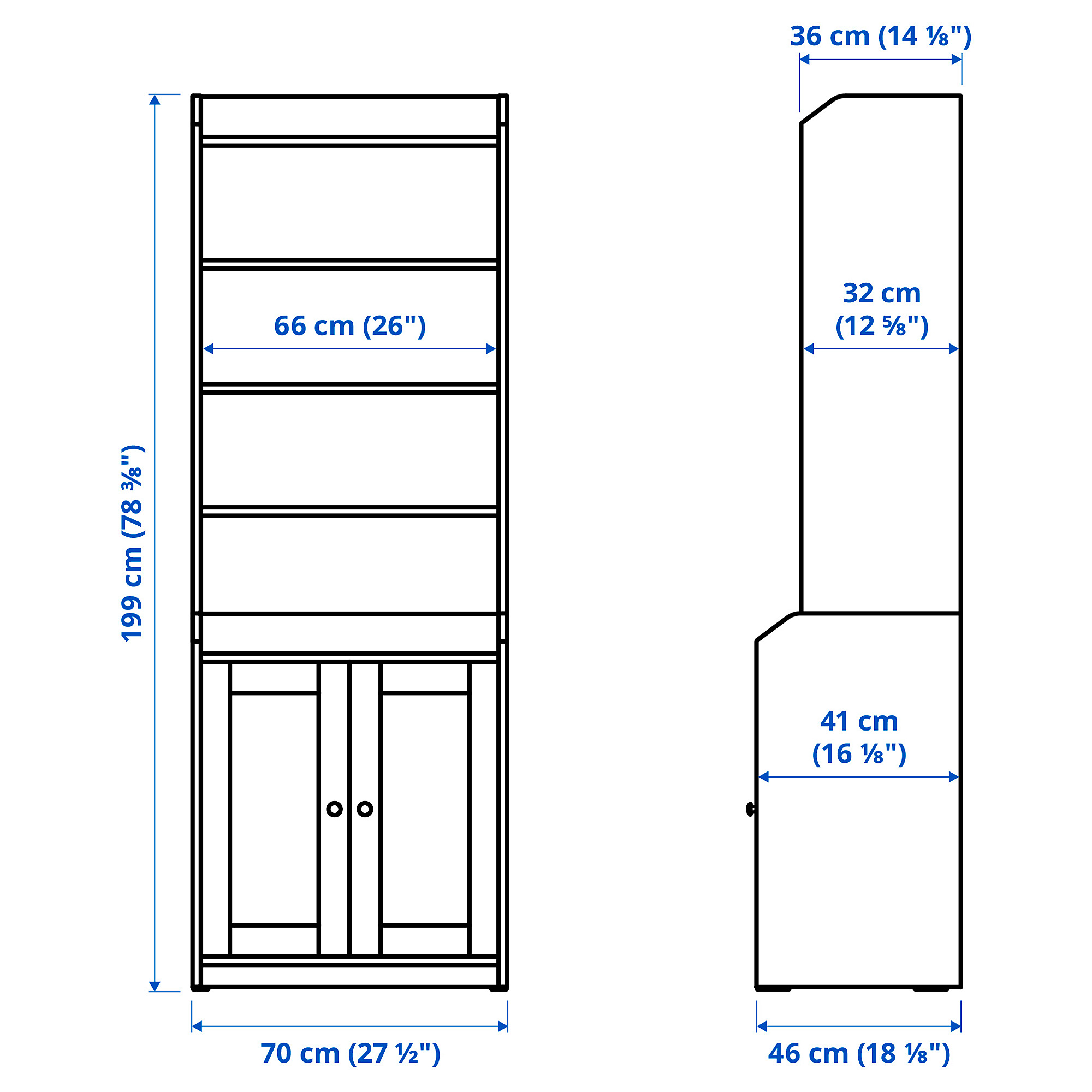 HAUGA high cabinet with 2 doors