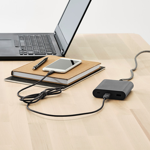 LILLHULT - USB Type A轉Lightning傳輸線, 深灰色 | IKEA 線上購物 - PE785319_S4