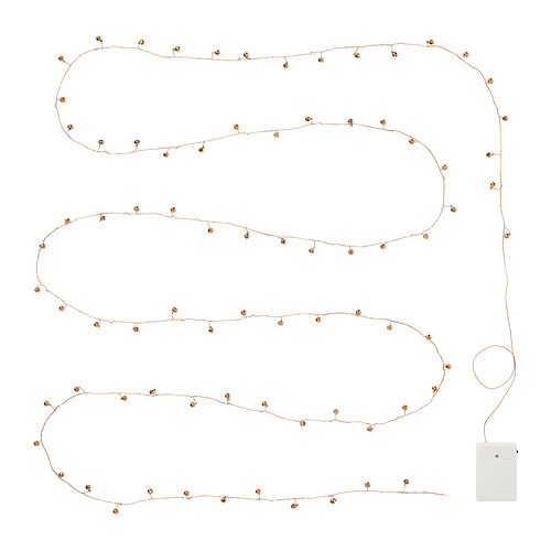 STRÅLA - LED lighting chain, bell-shaped battery-operated/brass-colour, 4.5 m | IKEA Taiwan Online - E1011951_S4
