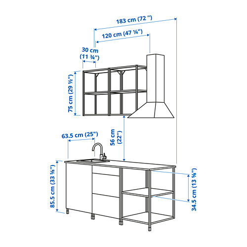 ENHET - kitchen, anthracite/grey frame | IKEA Taiwan Online - PE830681_S4