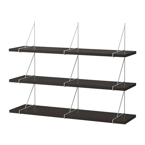 BERGSHULT/PERSHULT - 上牆式層架組, 棕黑色/白色, 120x30 公分 | IKEA 線上購物 - PE731108_S4