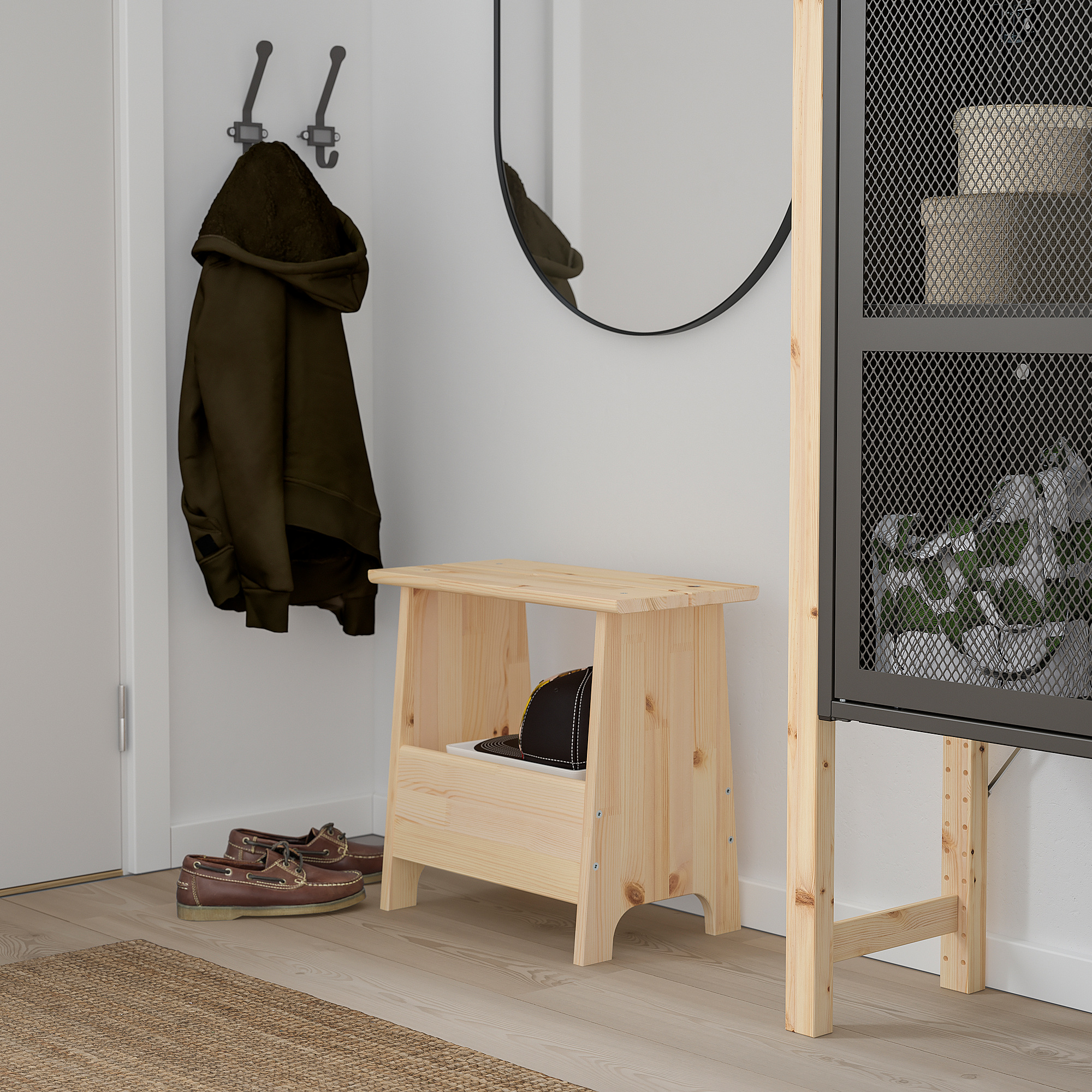 PERJOHAN stool with storage