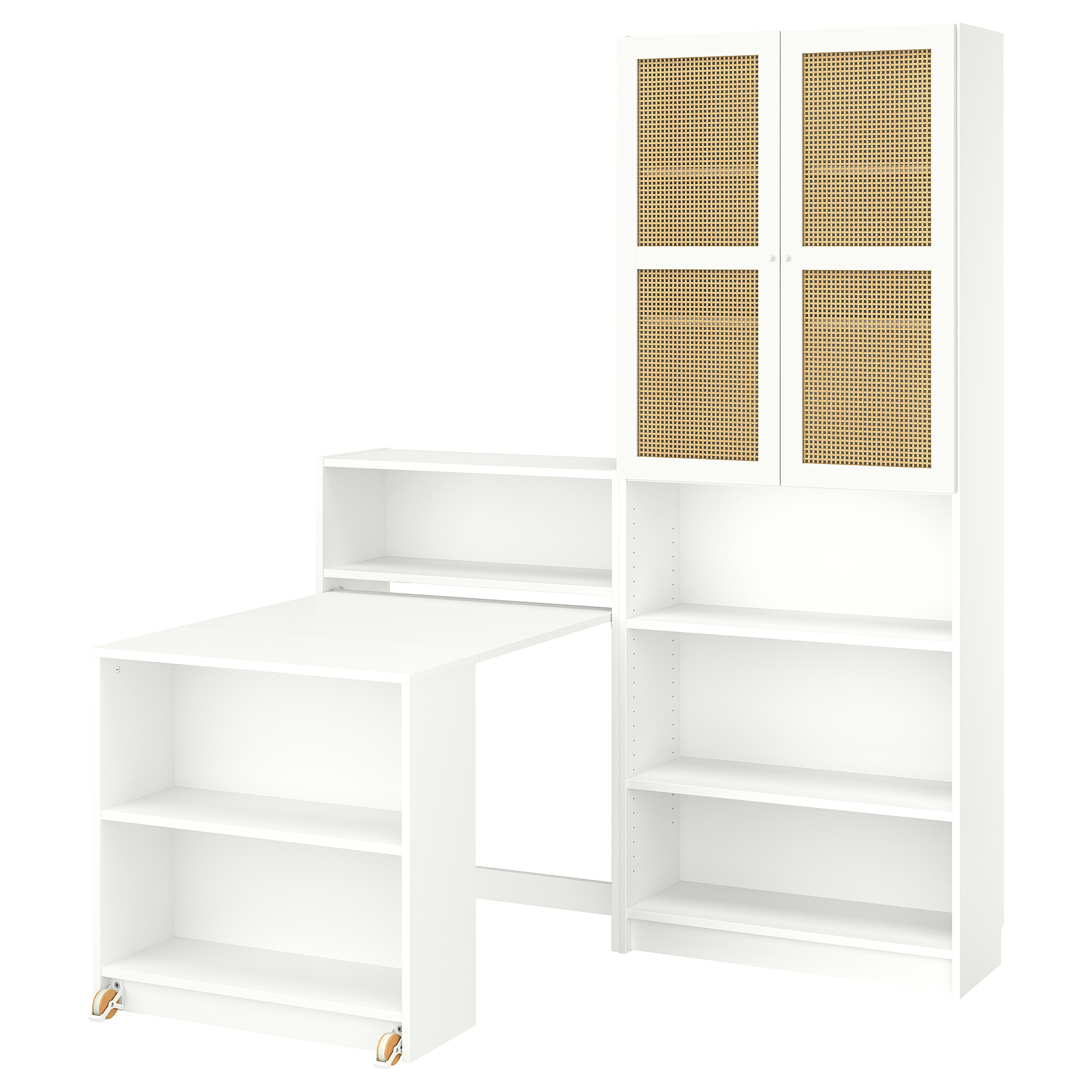 BILLY/HÖGADAL bookcase comb w foldable table