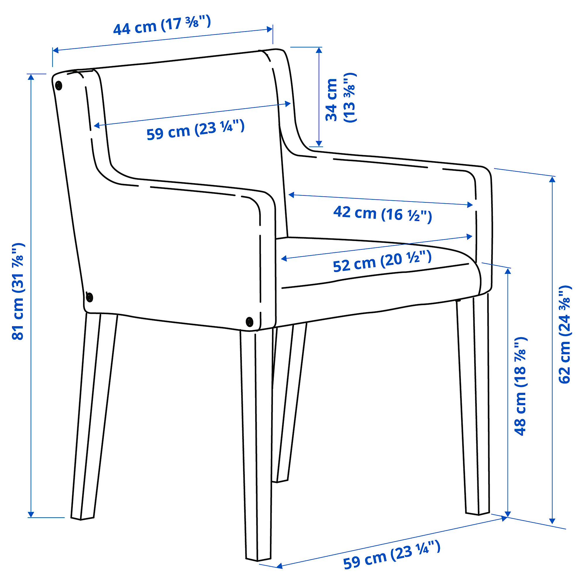 MÅRENÄS chair with armrests