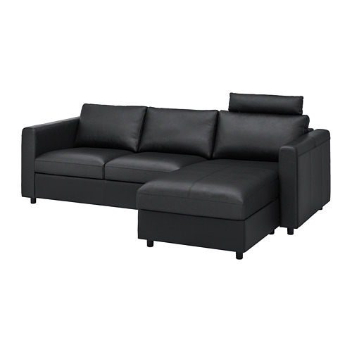 VIMLE - 三人座沙發, 含躺椅 附頭靠墊/Grann/Bomstad 黑色 | IKEA 線上購物 - PE773911_S4