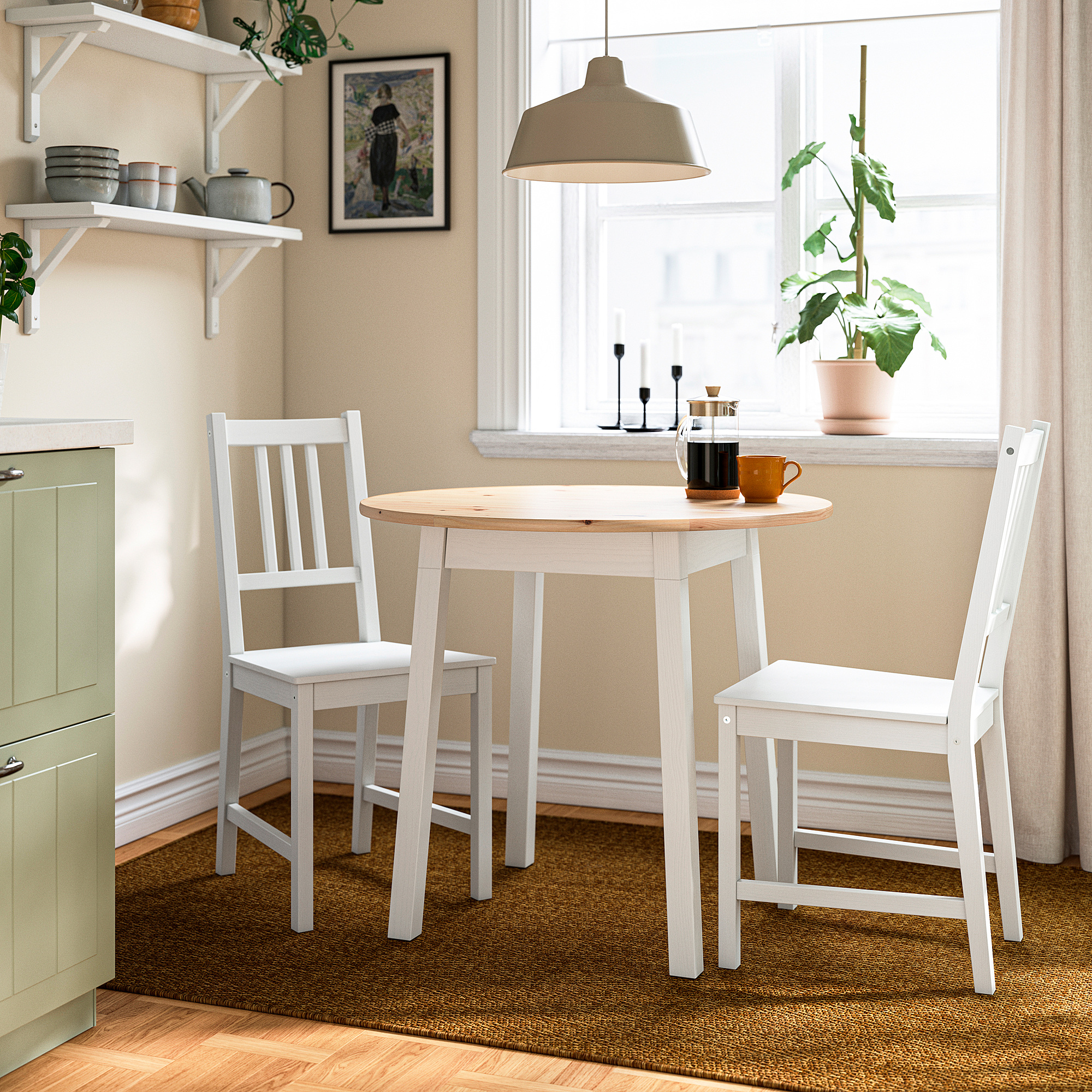 PINNTORP table and 2 chairs