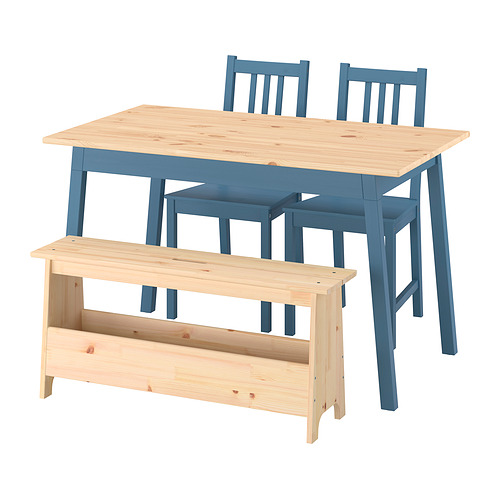 PINNTORP/PERJOHAN table with 2 chairs and bench